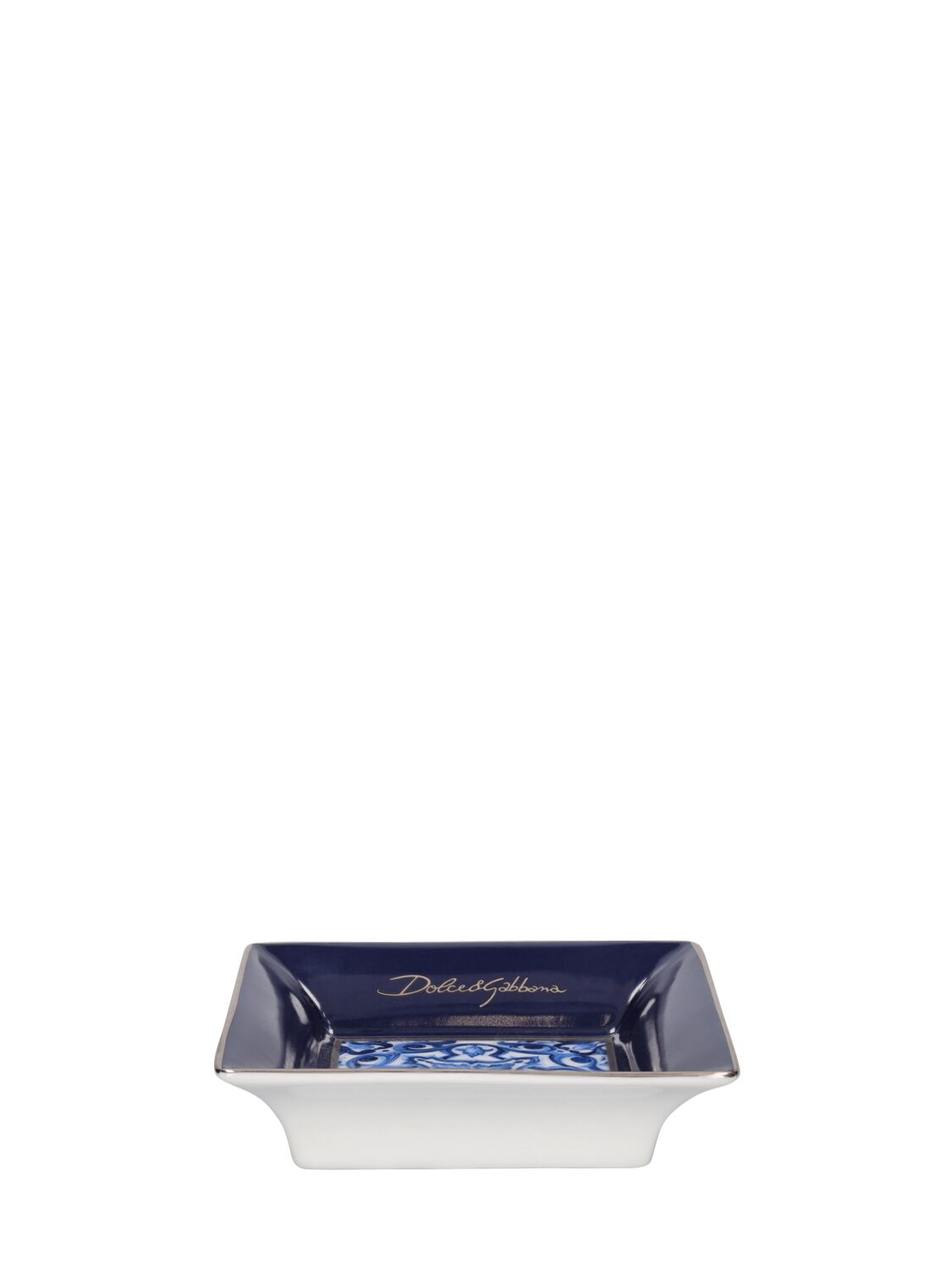Shop Dolce & Gabbana Blu Mediterraneo Square Decorative Plate In Blue
