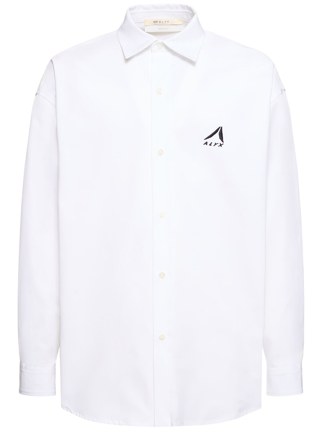 Alyx Logo Embroidery Cotton Poplin Shirt In 白色