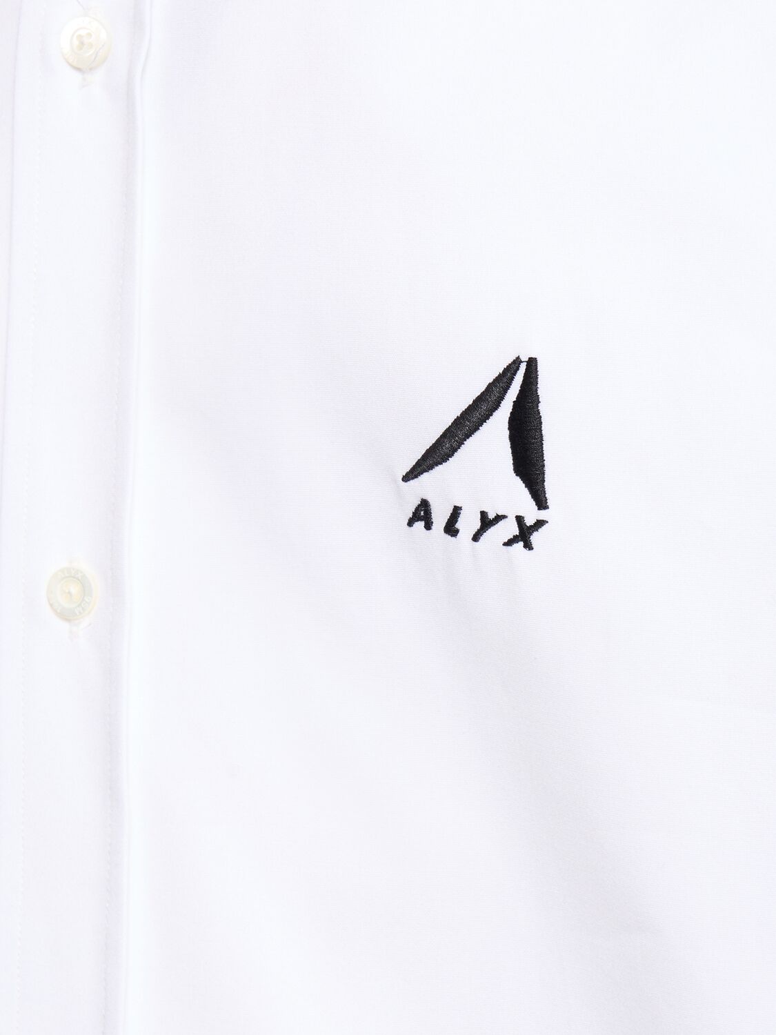 Shop Alyx Logo Embroidery Cotton Poplin Shirt In 白色