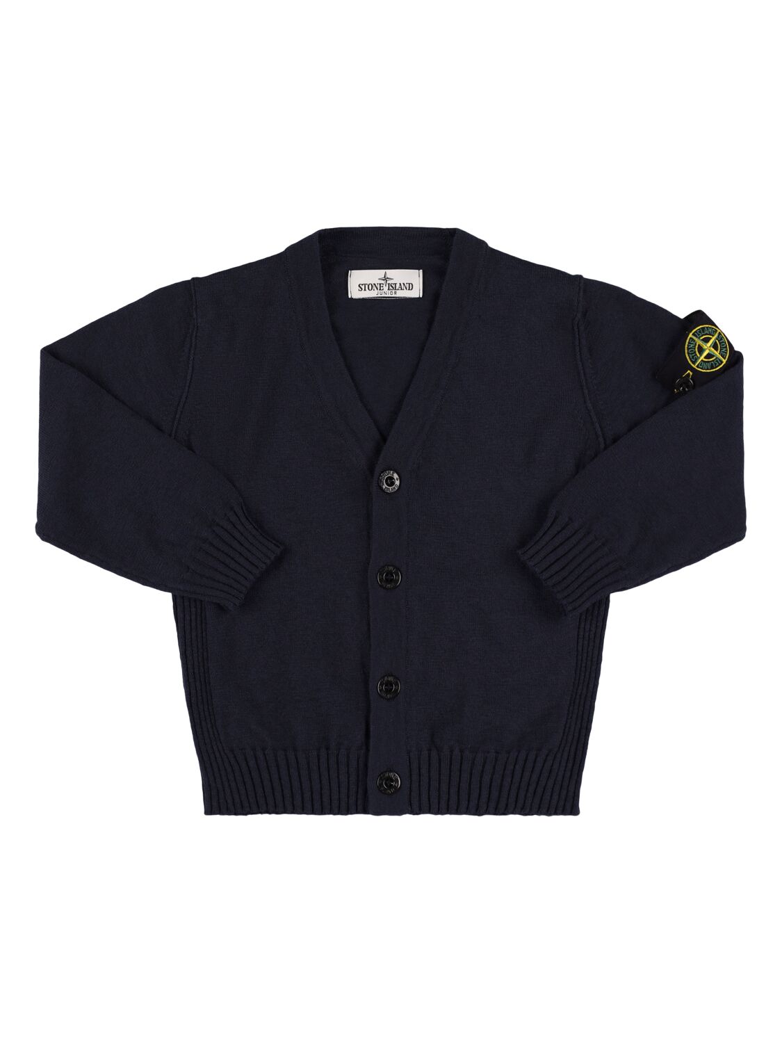 STONE ISLAND JUNIOR Cotton & Nylon Knit Sweater