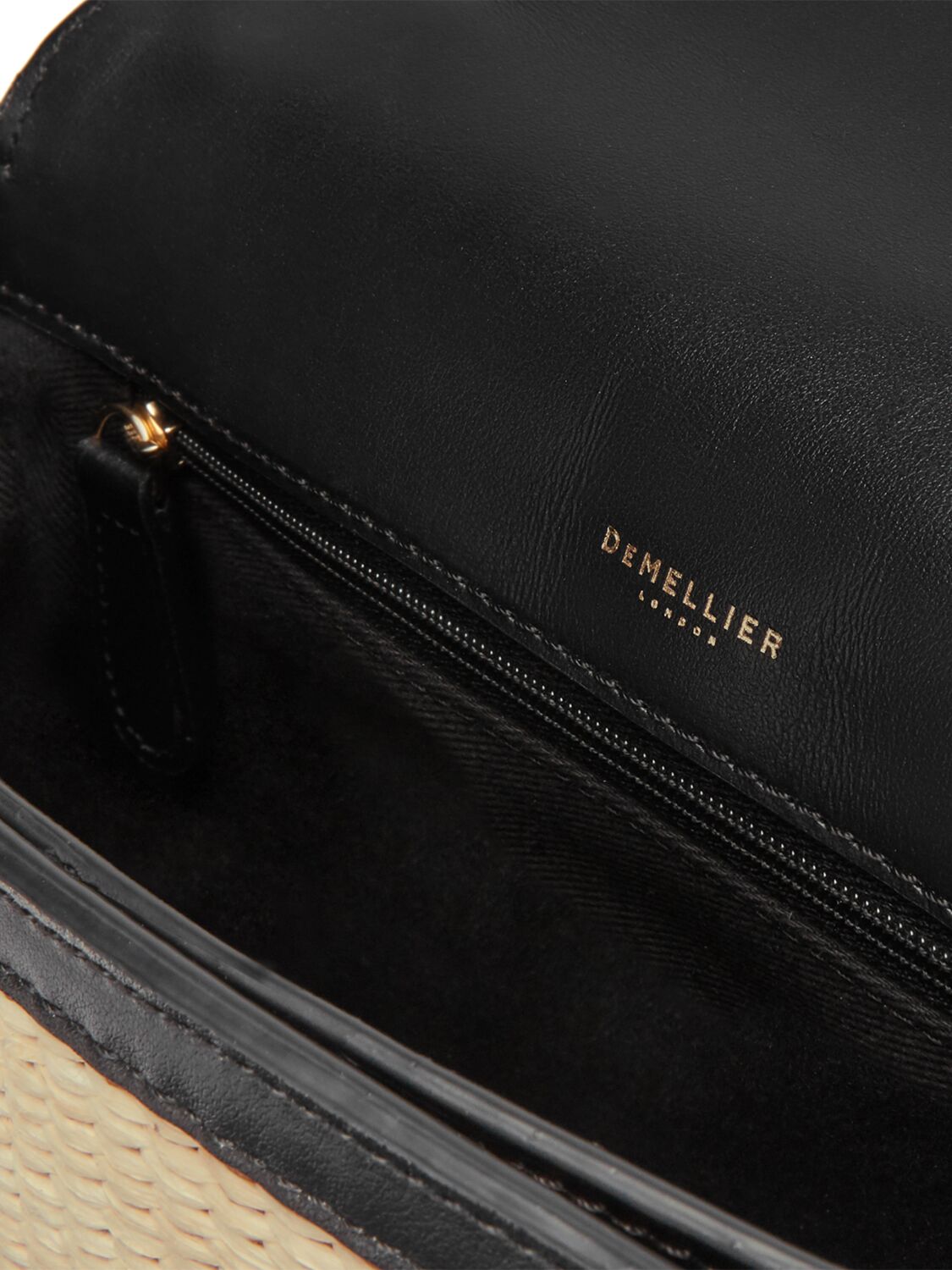 Shop Demellier Vancouver Raffia Shoulder Bag In Black