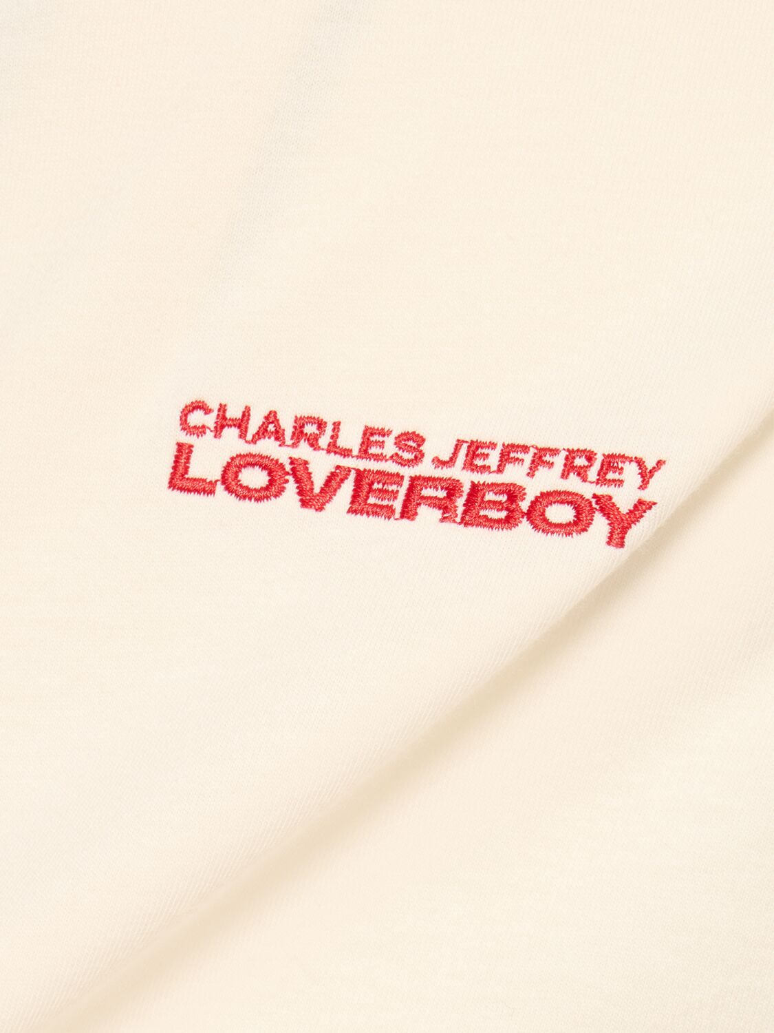 Shop Charles Jeffrey Loverboy Logo Print Organic Cotton T-shirt In 白色