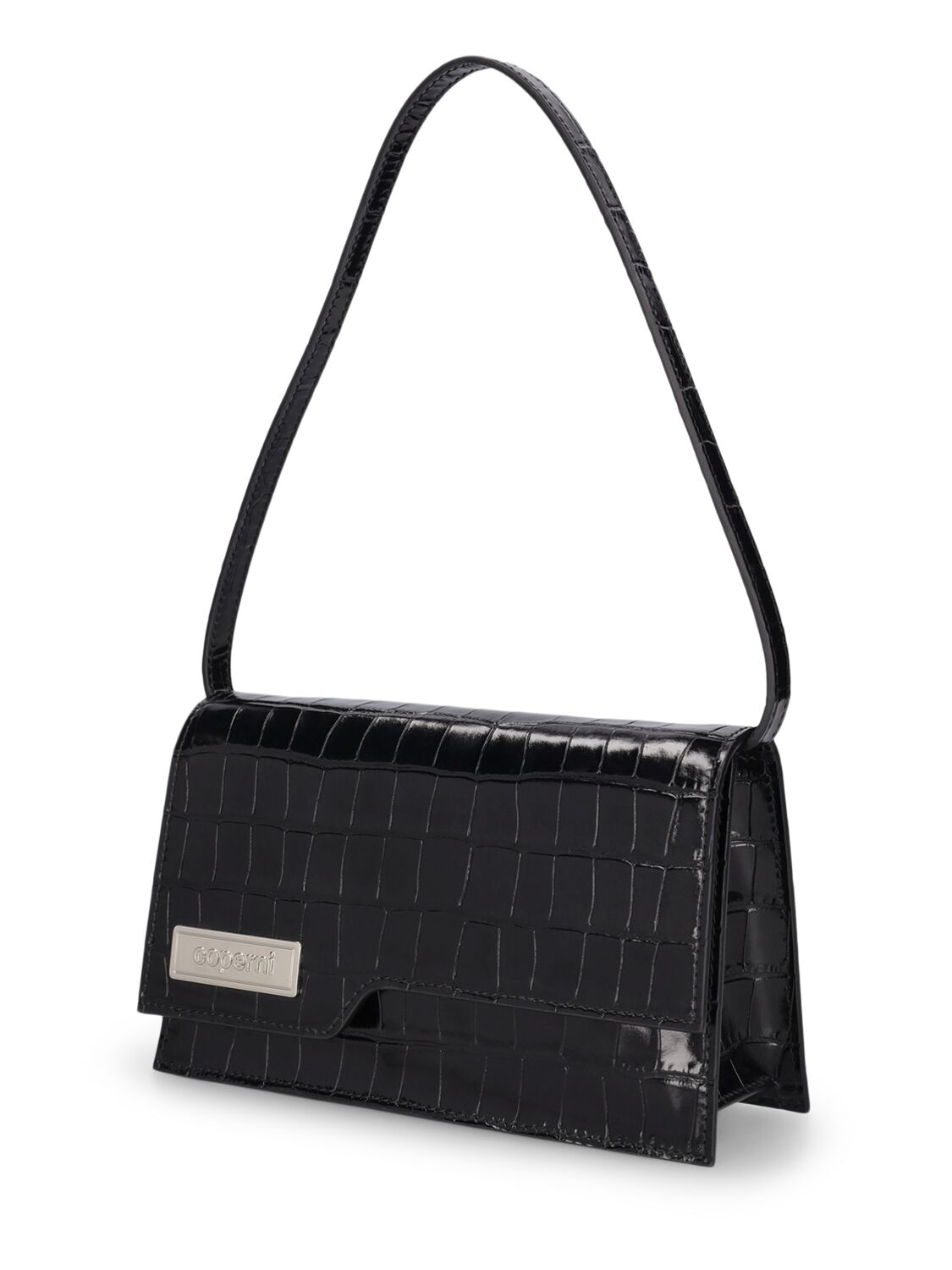 Shop Coperni Mini Folder Embossed Leather Bag In Black