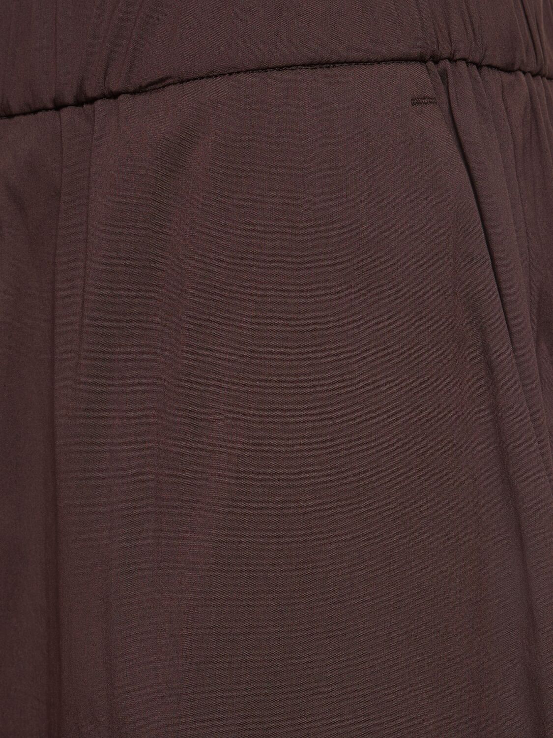 Shop Max Mara Esperia Cotton Blend Poplin Pants In Dark Brown