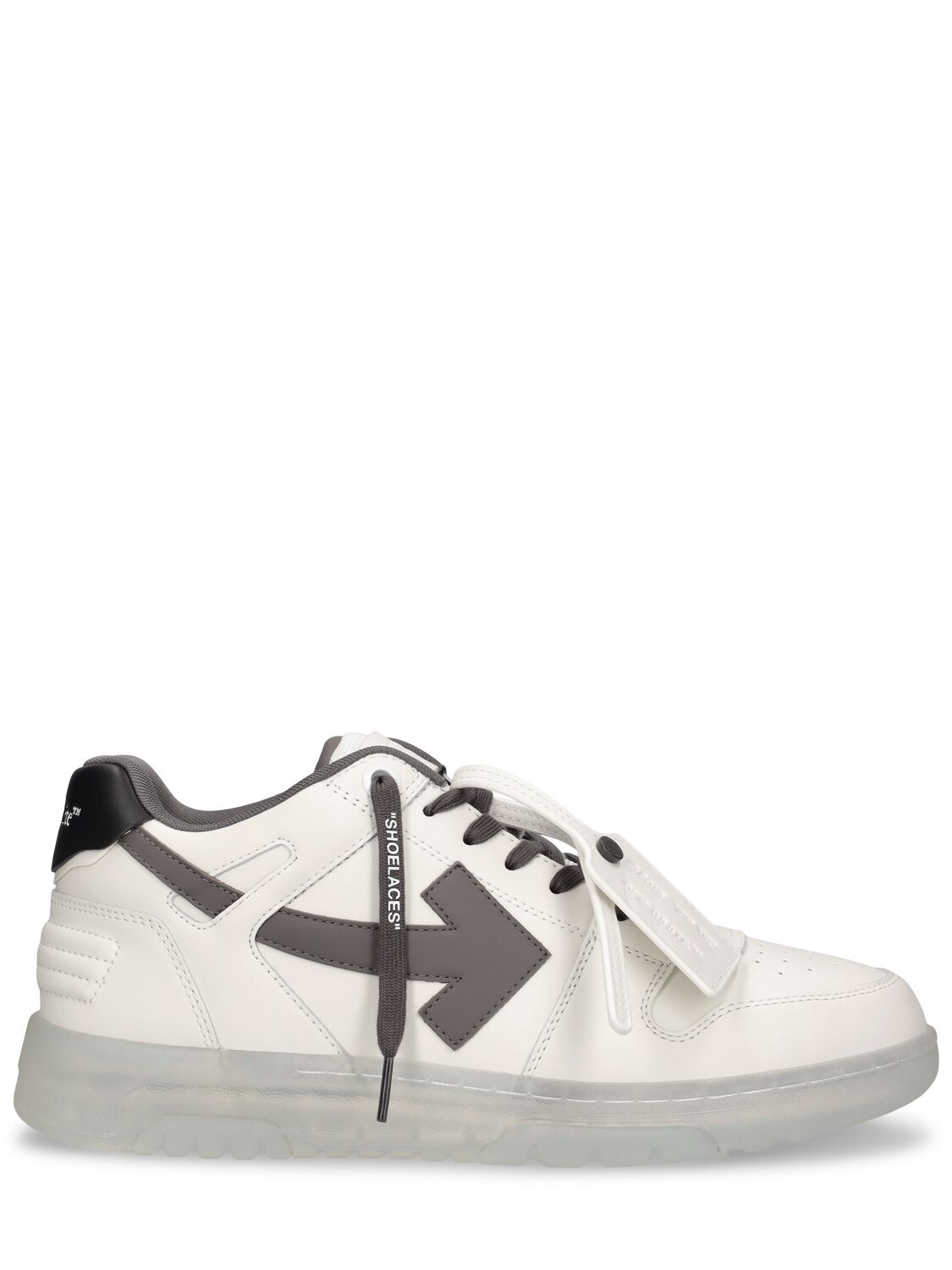Off-white Out Of Office Leather Sneakers In White,grey