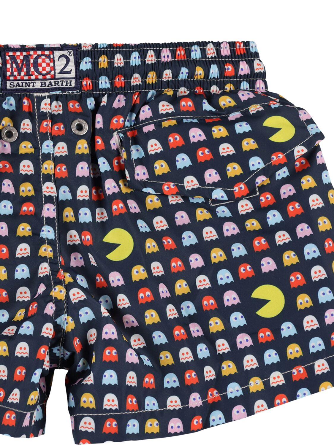 Shop Mc2 Saint Barth Pac Man Print Nylon Swim Shorts In 蓝色,多色