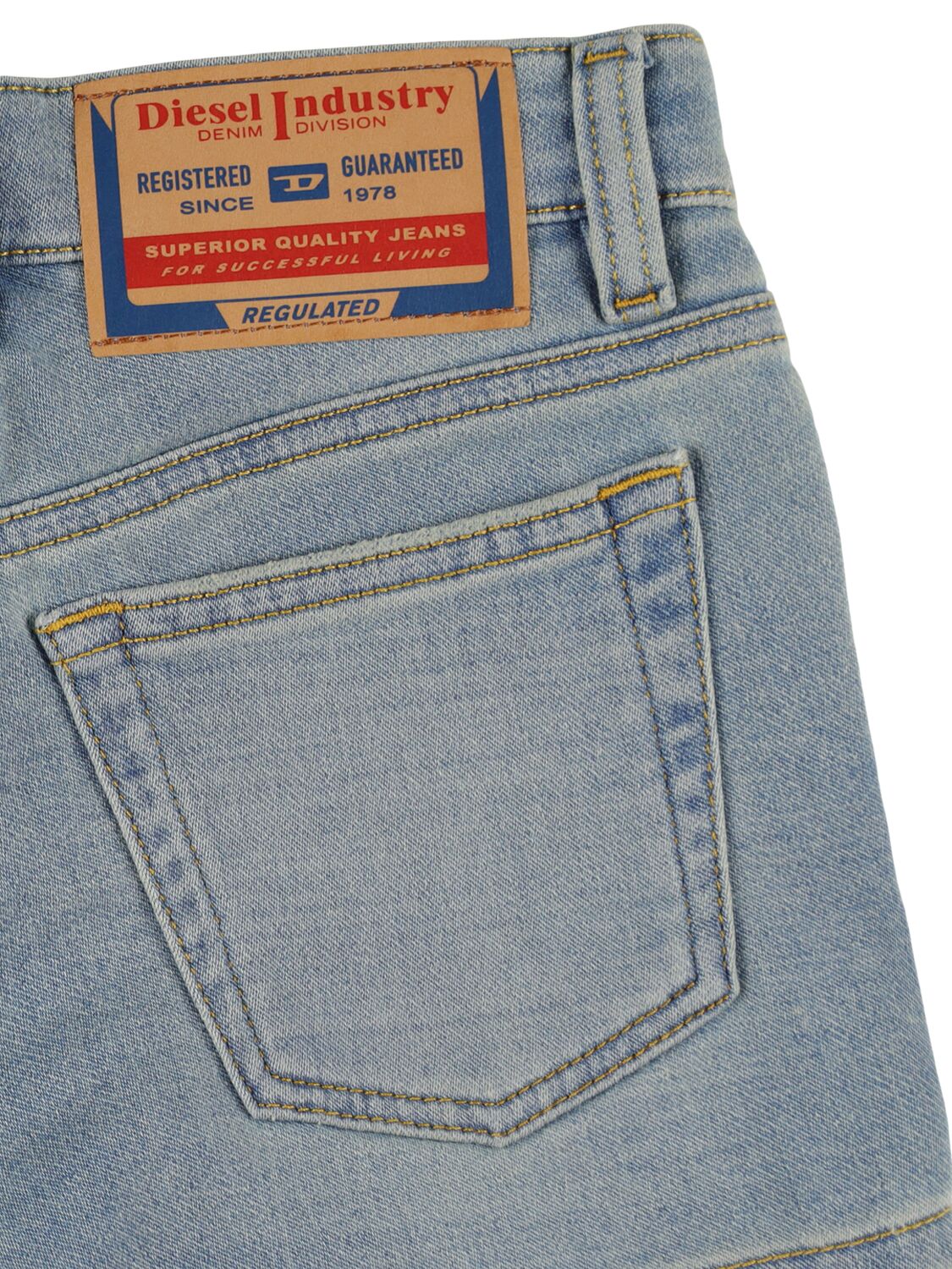 Shop Diesel Cotton Denim Shorts In Blue