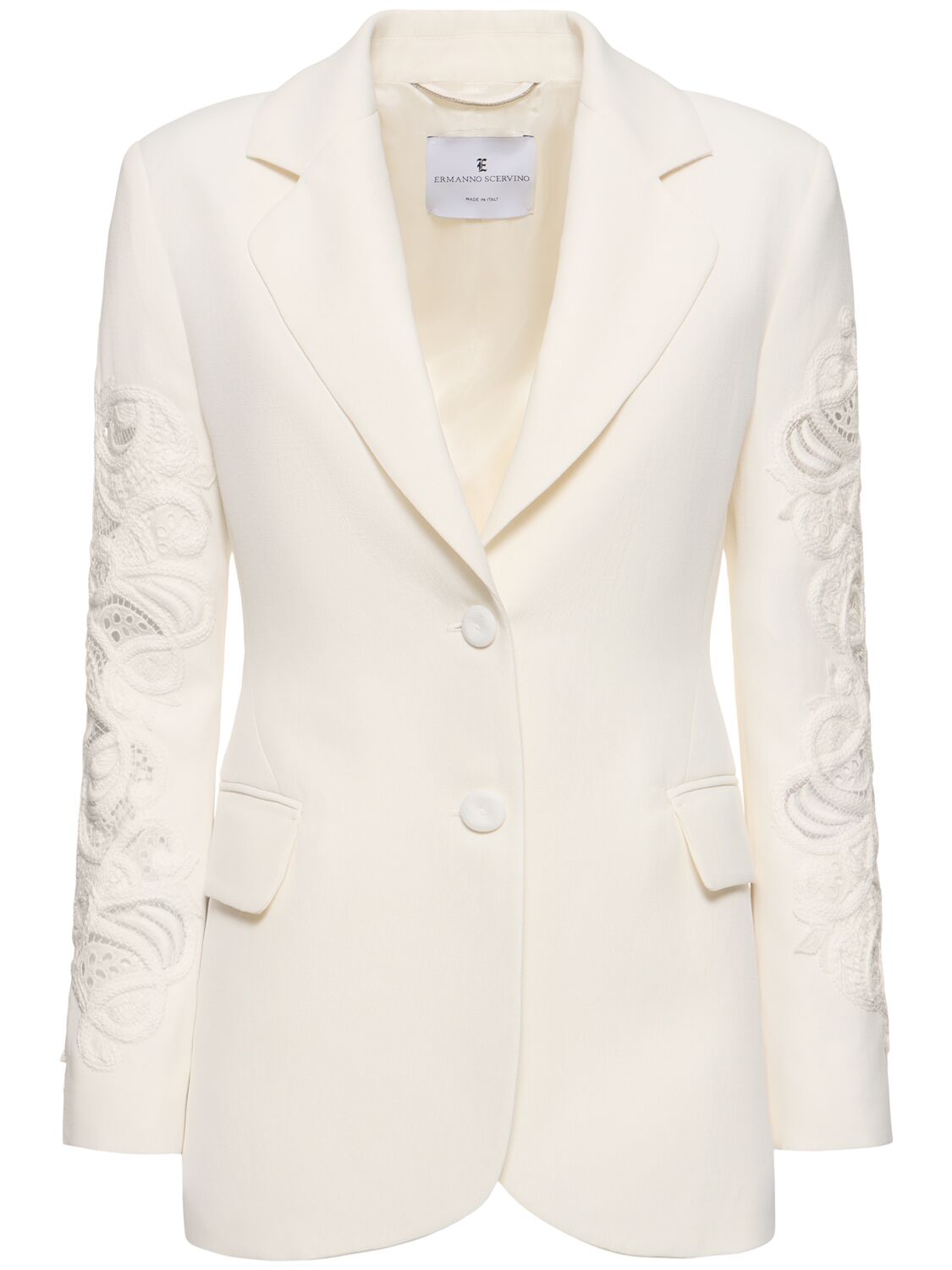 Ermanno Scervino Single Breasted Jacket W/ Embroidery In 白色
