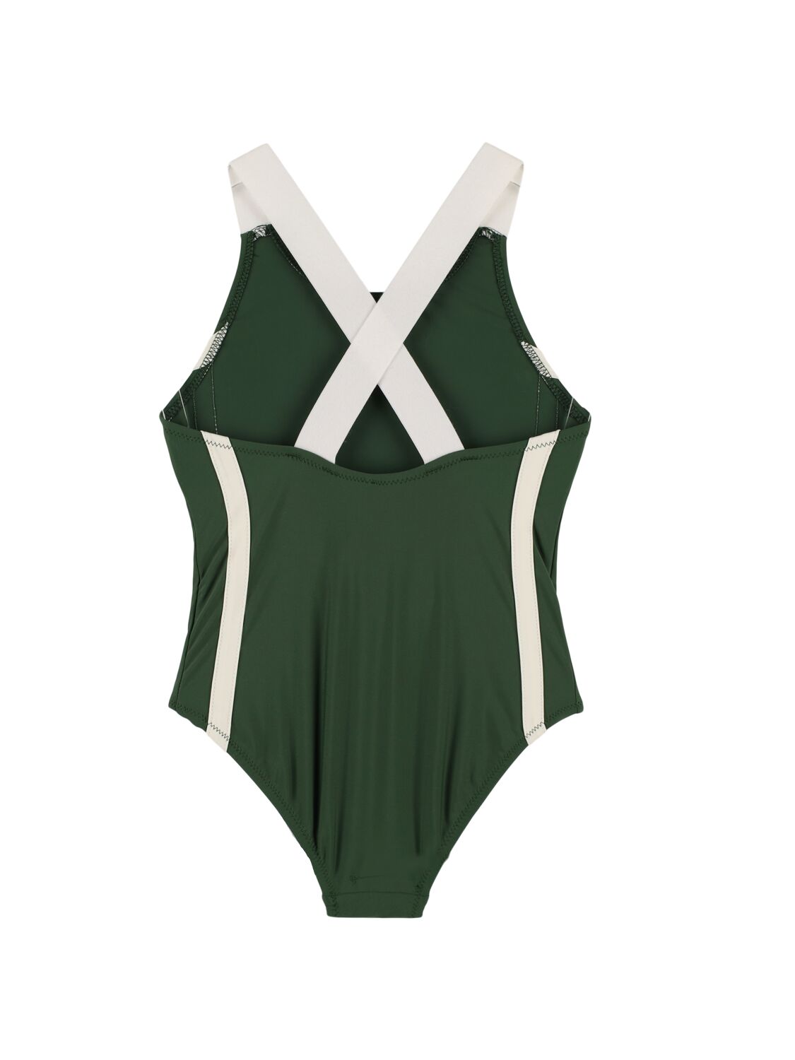 Shop Mini Rodini Recycled Tech One Piece Swimsuit In 绿色