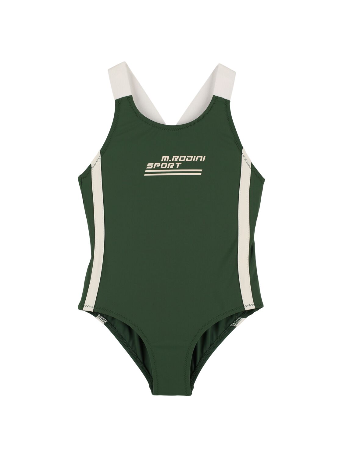 Mini Rodini Babies' Recycled Tech One Piece Swimsuit In 绿色