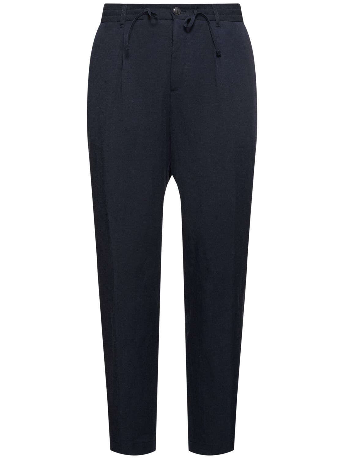 Shop Hugo Boss Perin Lyocell & Linen Pants In Dark Blue