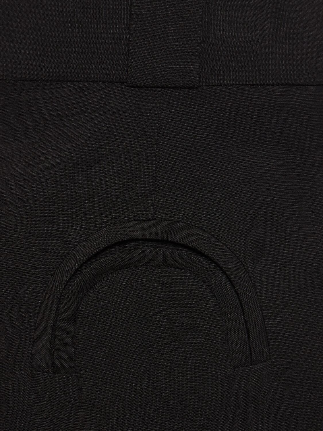 Shop Blazé Milano Rox Star Fell Viscose & Linen Shorts In 黑色