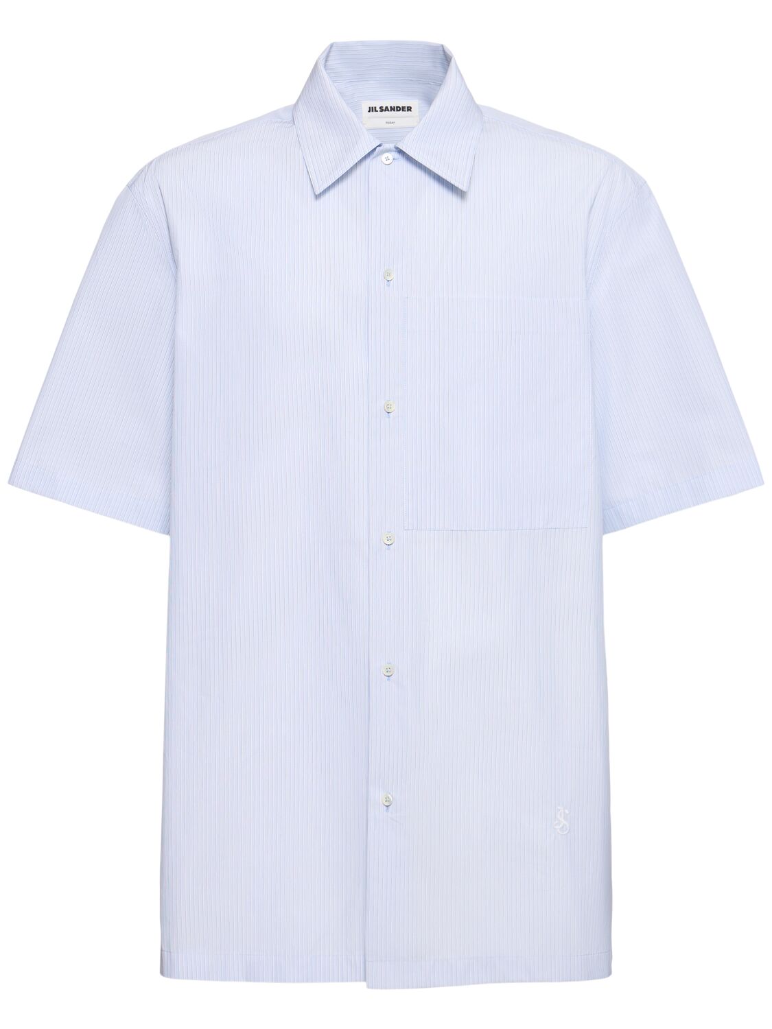 Jil Sander Friday A.m. Boxy Cotton Shirt In Blue Fly