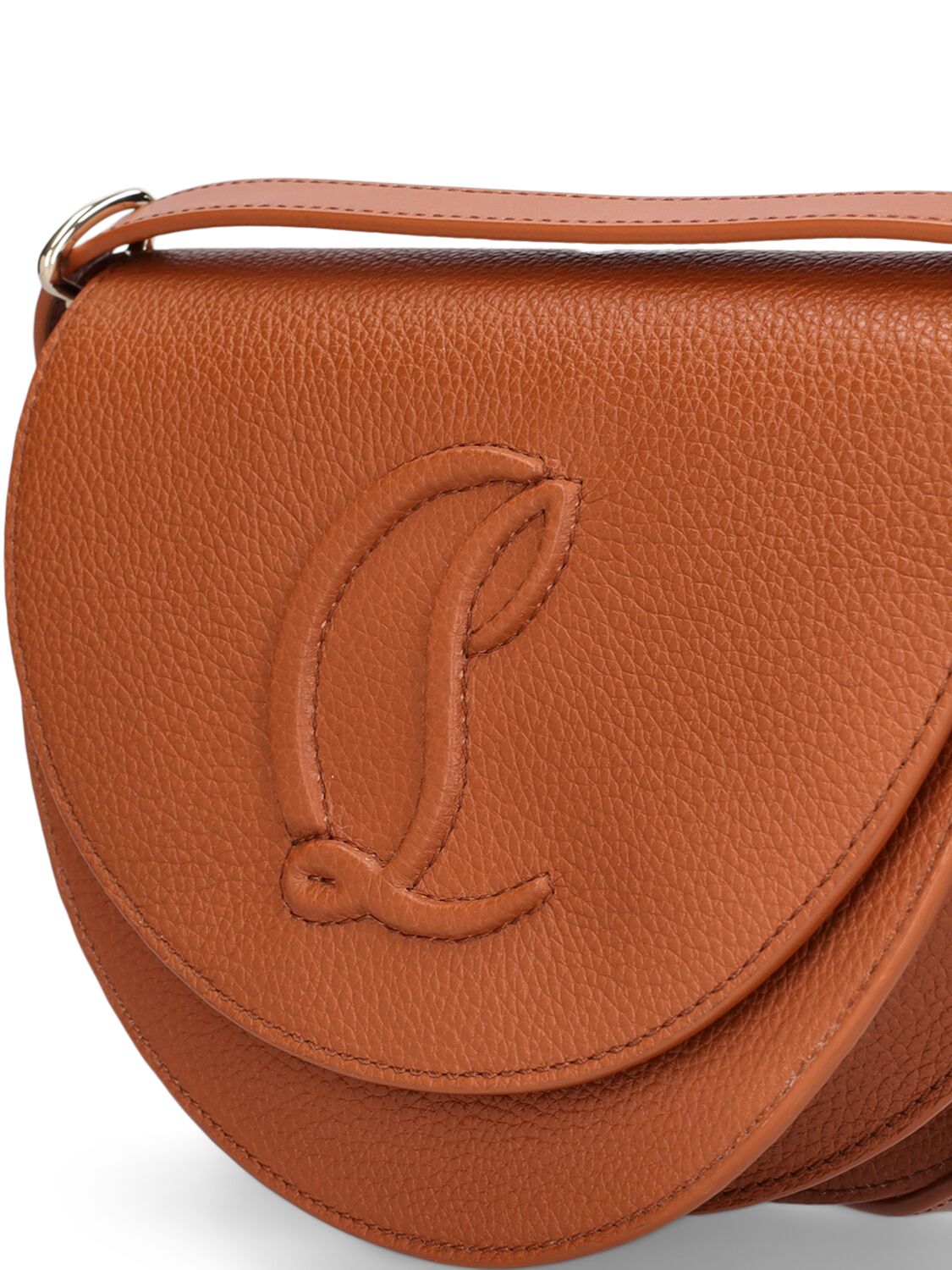 Shop Christian Louboutin By My Side Leather Shoulder Bag In Brown