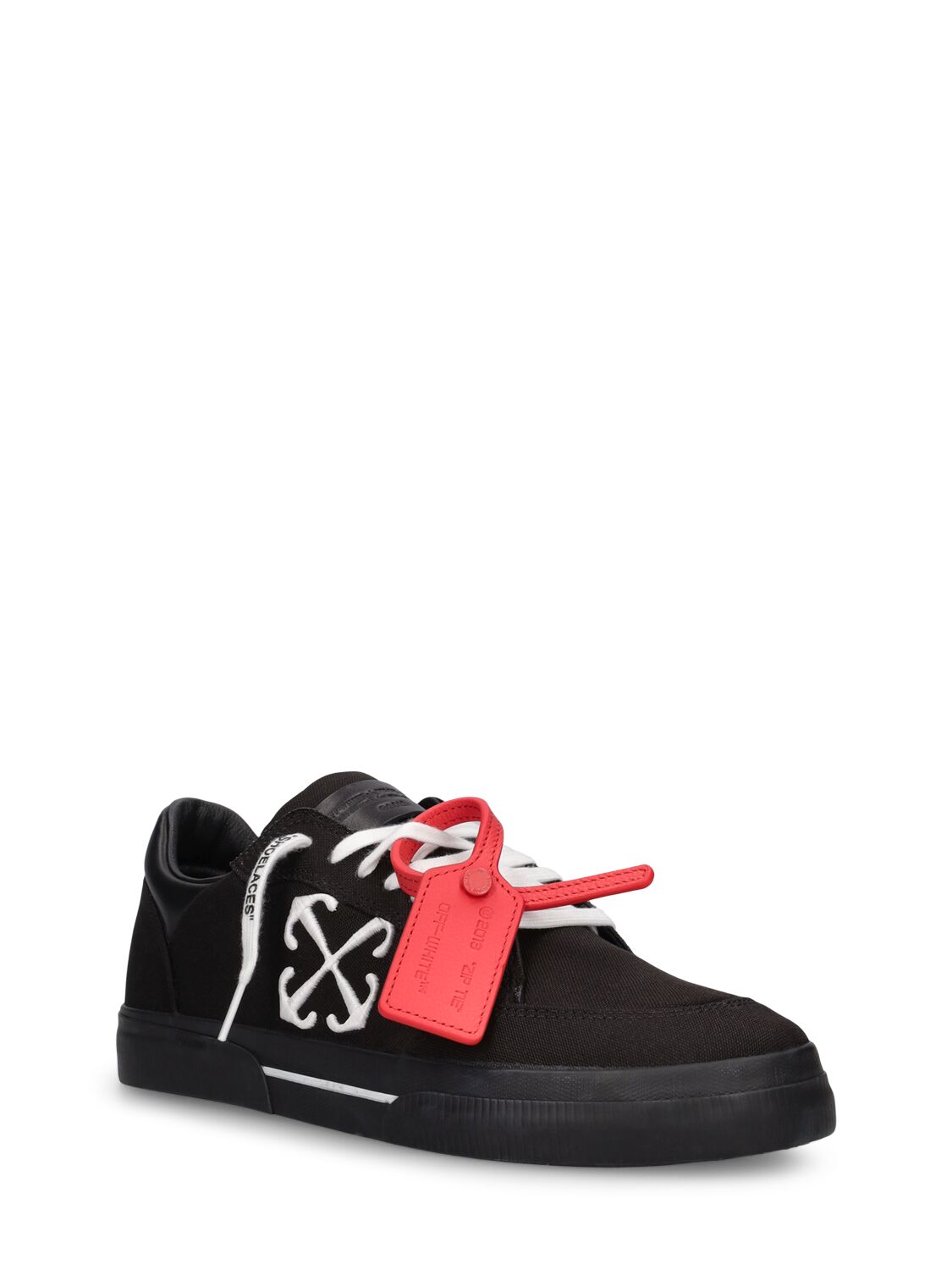 Shop Off-white New Low Vulcanized Canvas Sneakers In Black,white