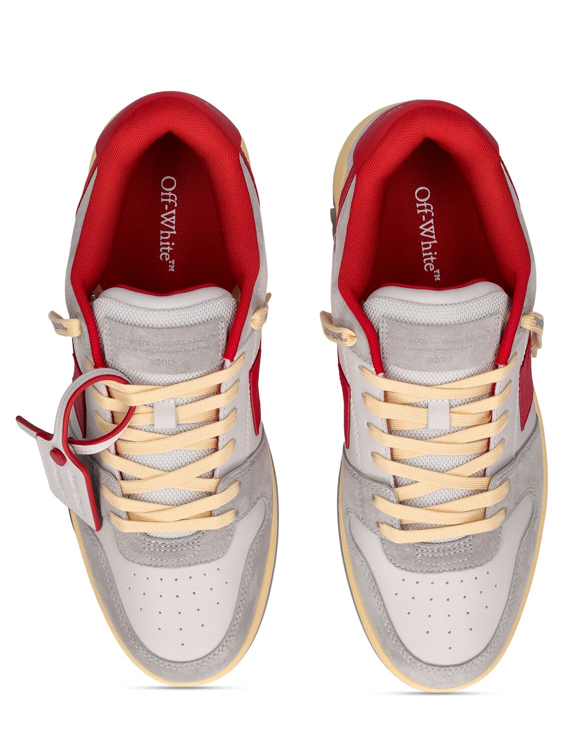 Shop Off-white Out Of Office Suede Sneakers In Red,grey
