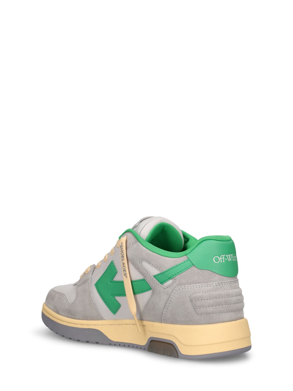 Shop Off-white Out Of Office Suede Sneakers In Green,grey