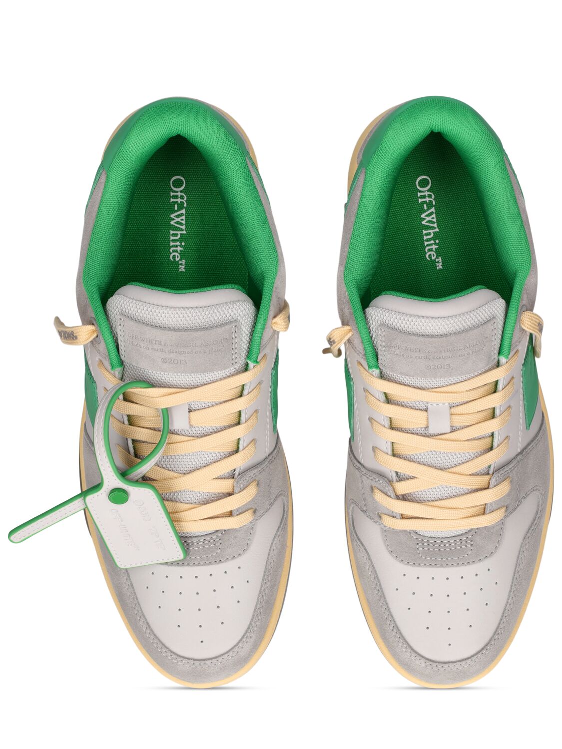 Shop Off-white Out Of Office Suede Sneakers In Green,grey