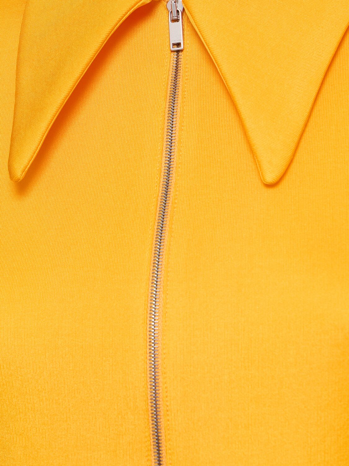 Shop Jil Sander Viscose Blend Zip-up Polo Romper In Orange