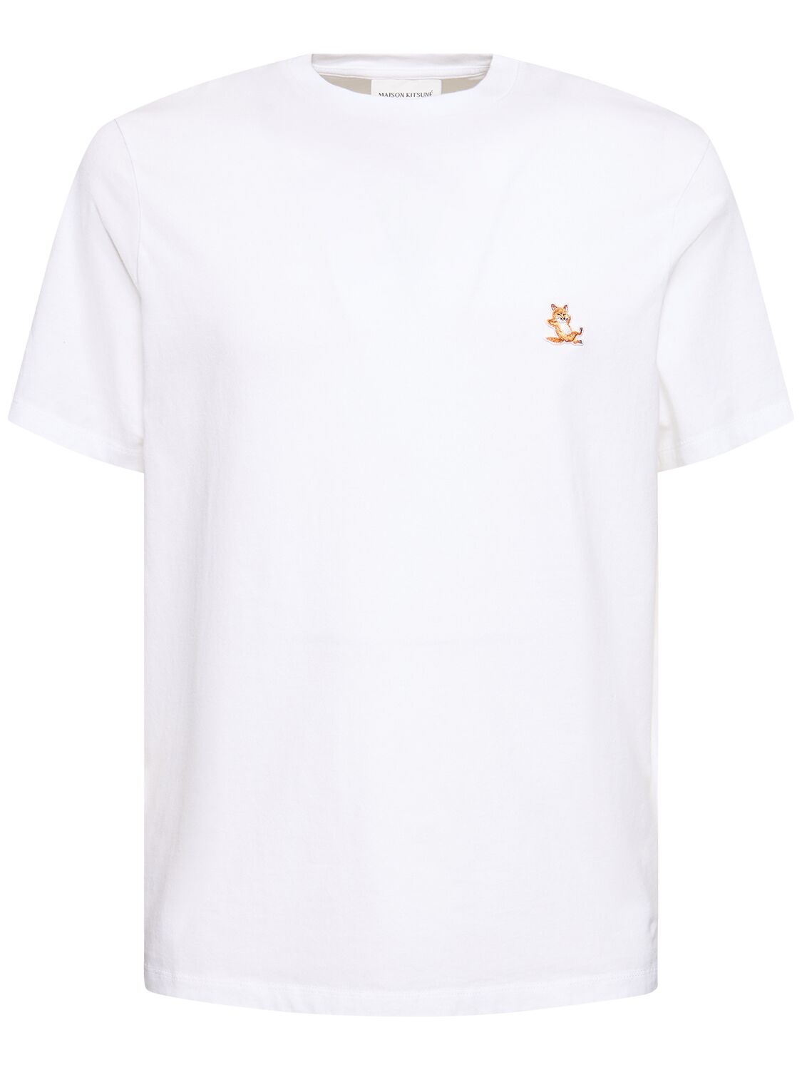Shop Maison Kitsuné Chillax Fox Patch Regular T-shirt In White