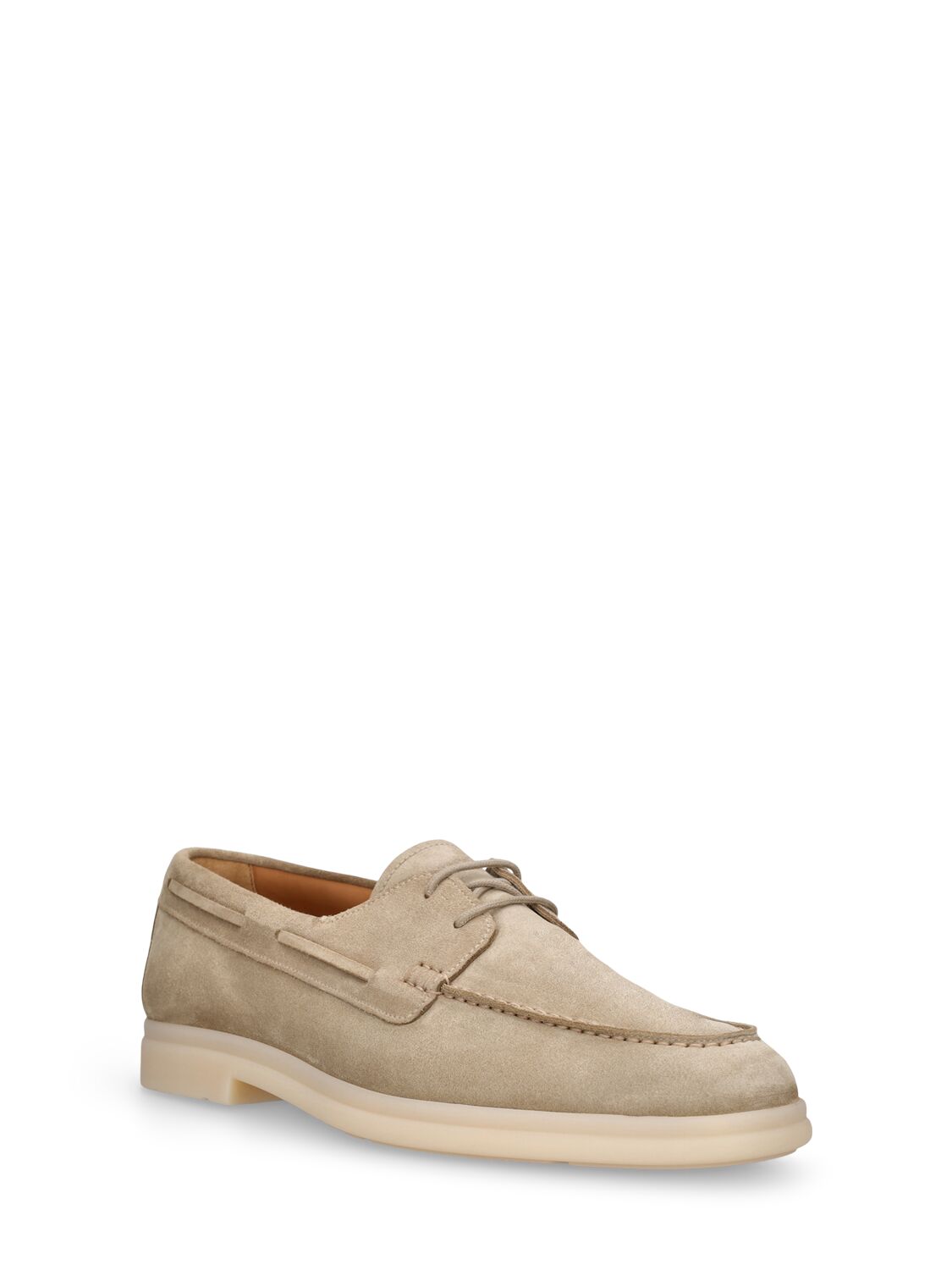 Shop Church's Morley Suede Lace-up Boat Shoes In Desert
