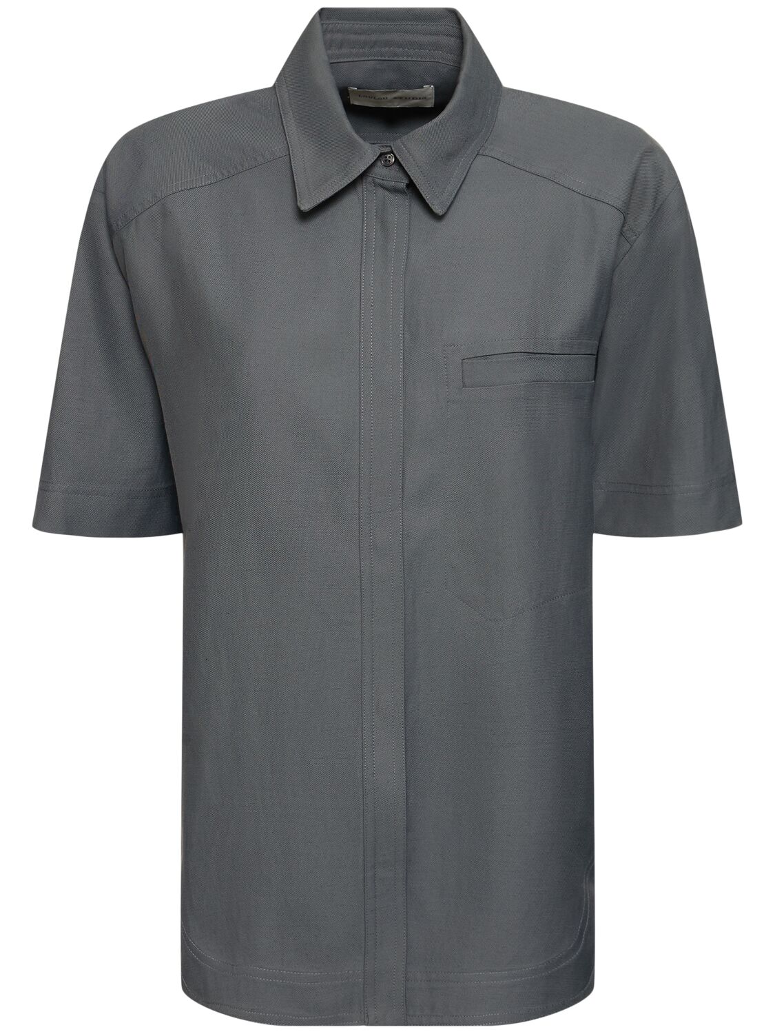 Shop Loulou Studio Moheli Viscose & Linen Shirt In Grey