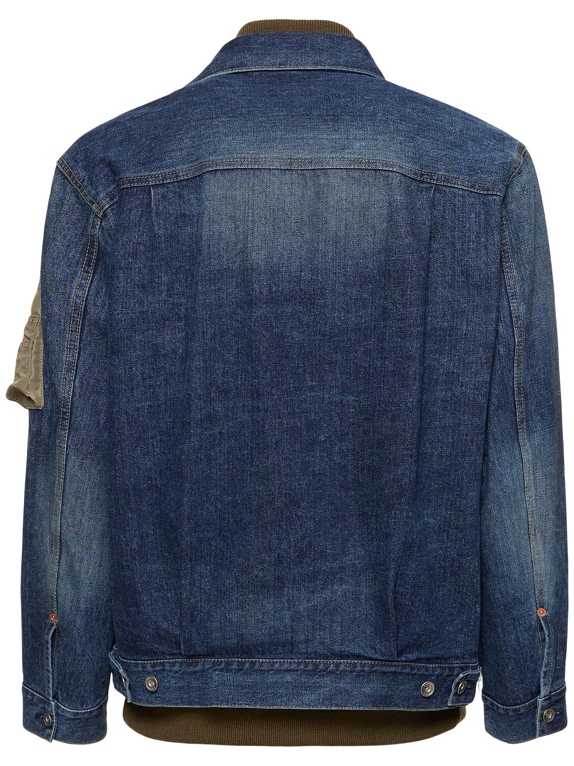 Shop Sacai Denim Zipped Jacket In Blue