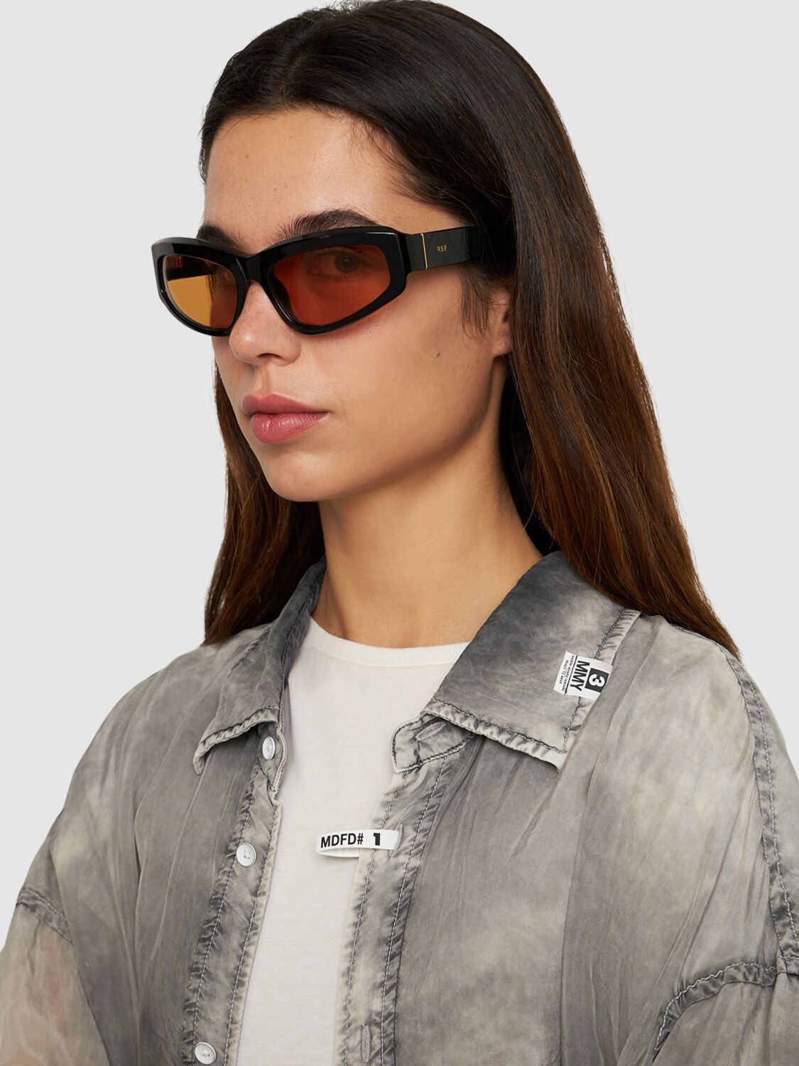 Retrosuperfuture Motore Sunglasses In Black,orange