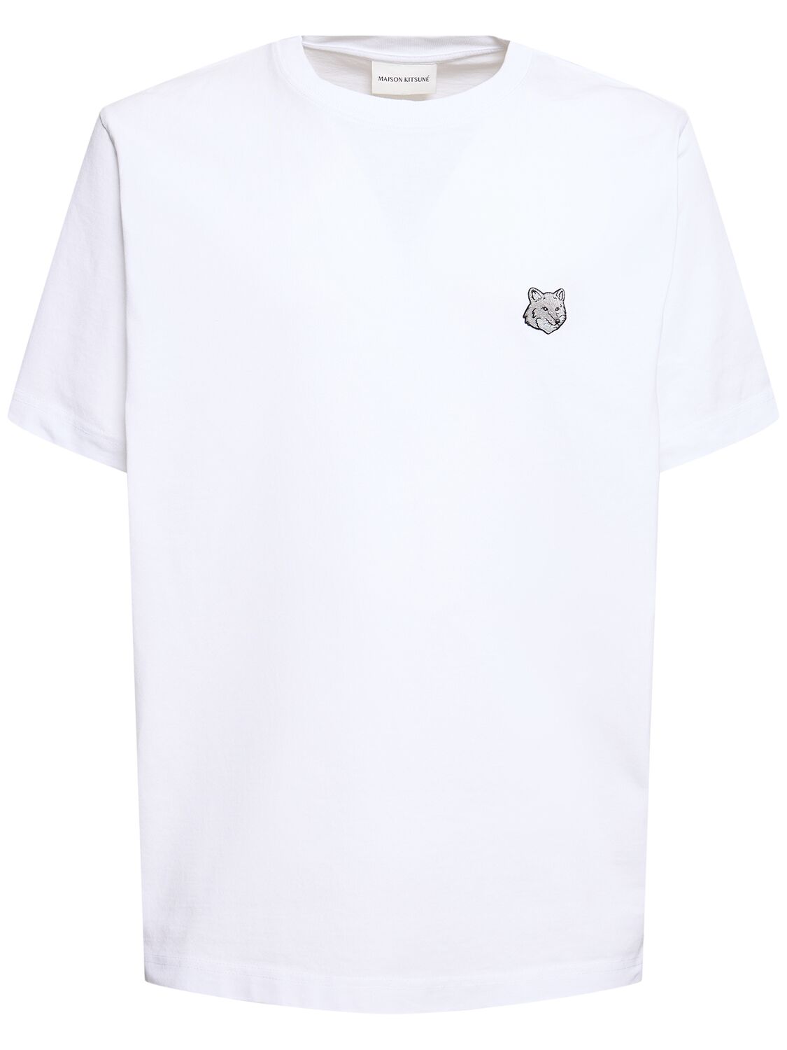 Maison Kitsuné Short-sleeved T-shirt With Bold Fox Head Logo In White