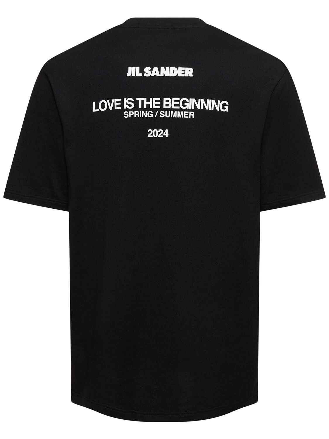 Shop Jil Sander Cotton Jersey Long T-shirt In Black