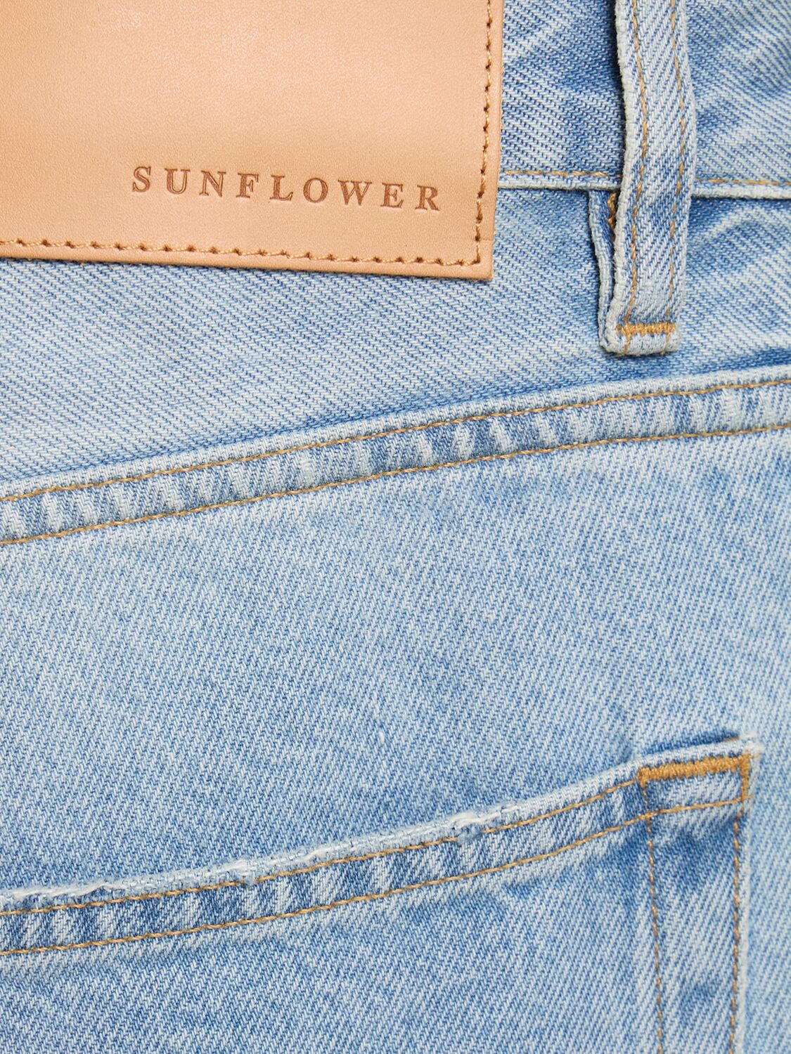 Shop Sunflower L32 Wide Twist Denim Jeans In Vintage Blue