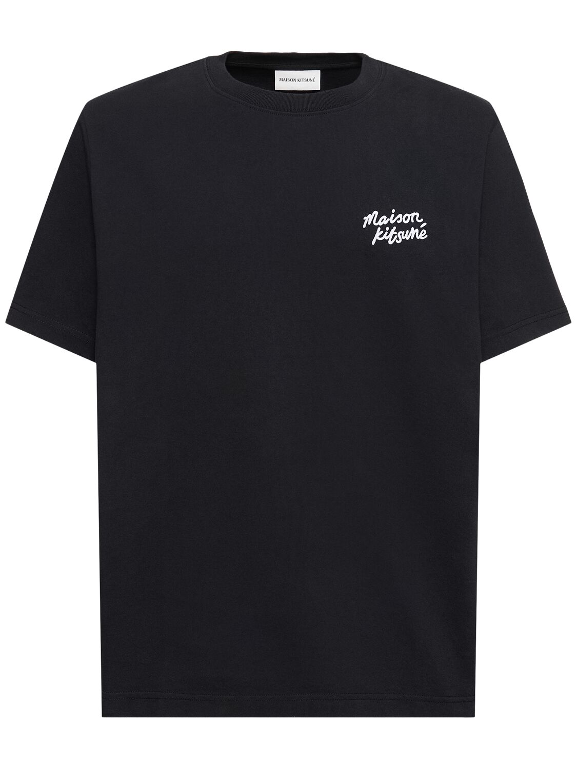 Maison Kitsuné Script Comfort T-shirt In Black,white