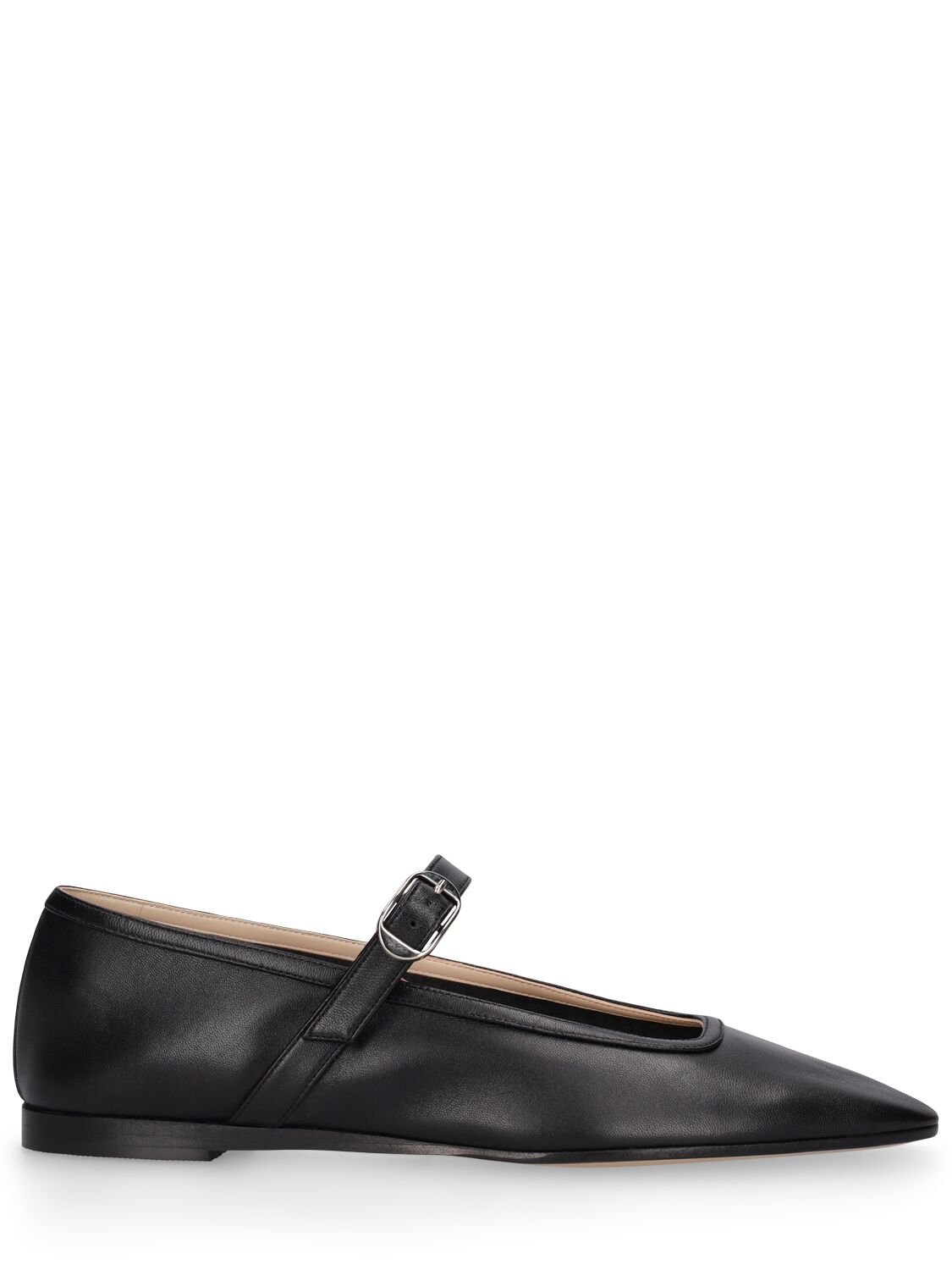Shop Le Monde Beryl 10mm Leather Mary Jane Ballet Flats In Black