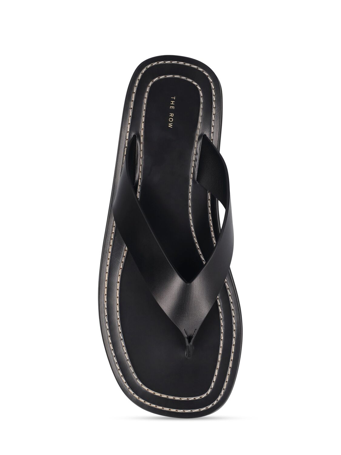 Shop The Row 20mm Ginza Leather Thong Sandals In Black