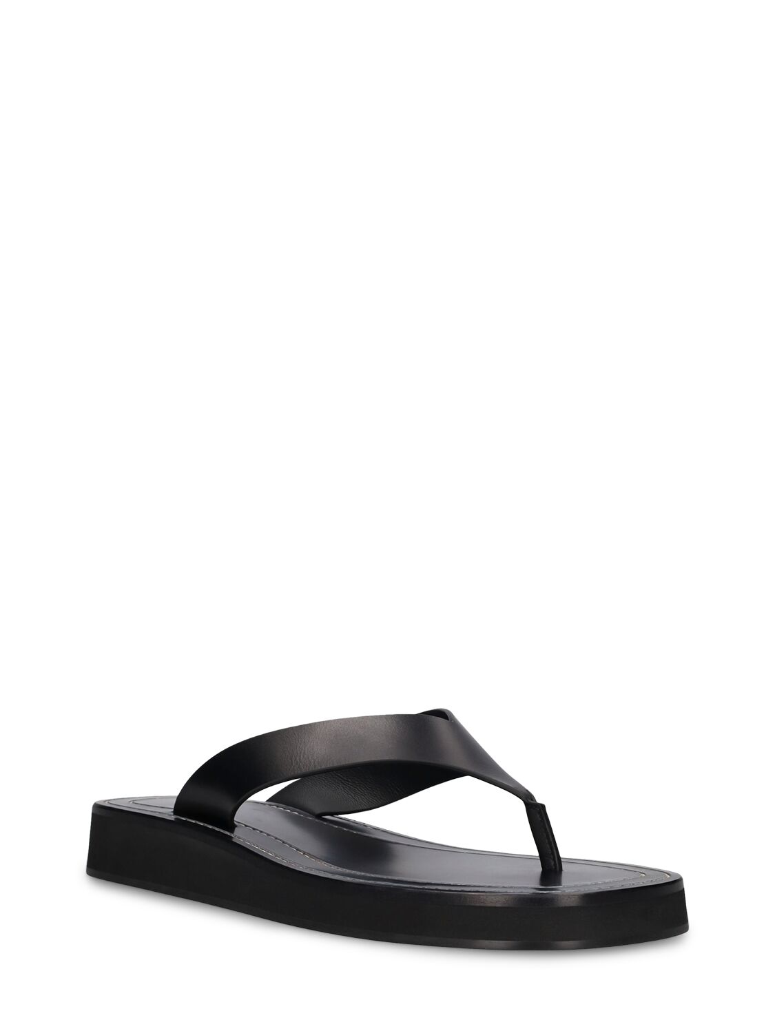 Shop The Row 20mm Ginza Leather Thong Sandals In Black