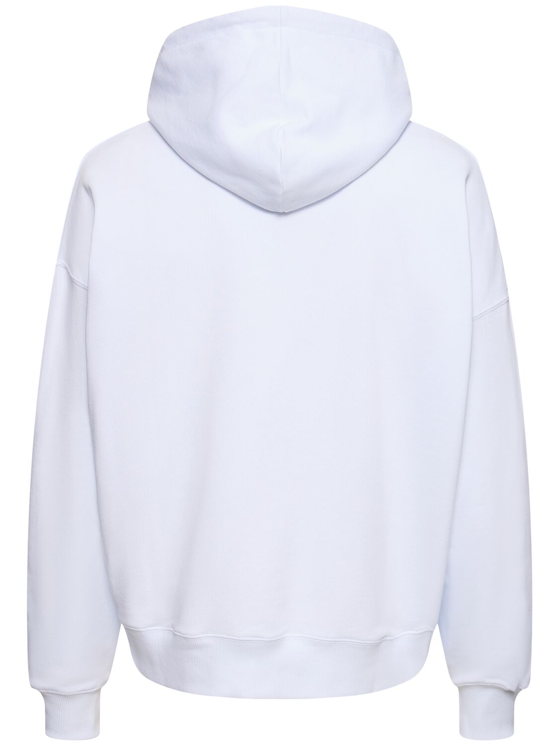 Shop Msgm Brush Stroke Logo French Terry Hoodie In White,black