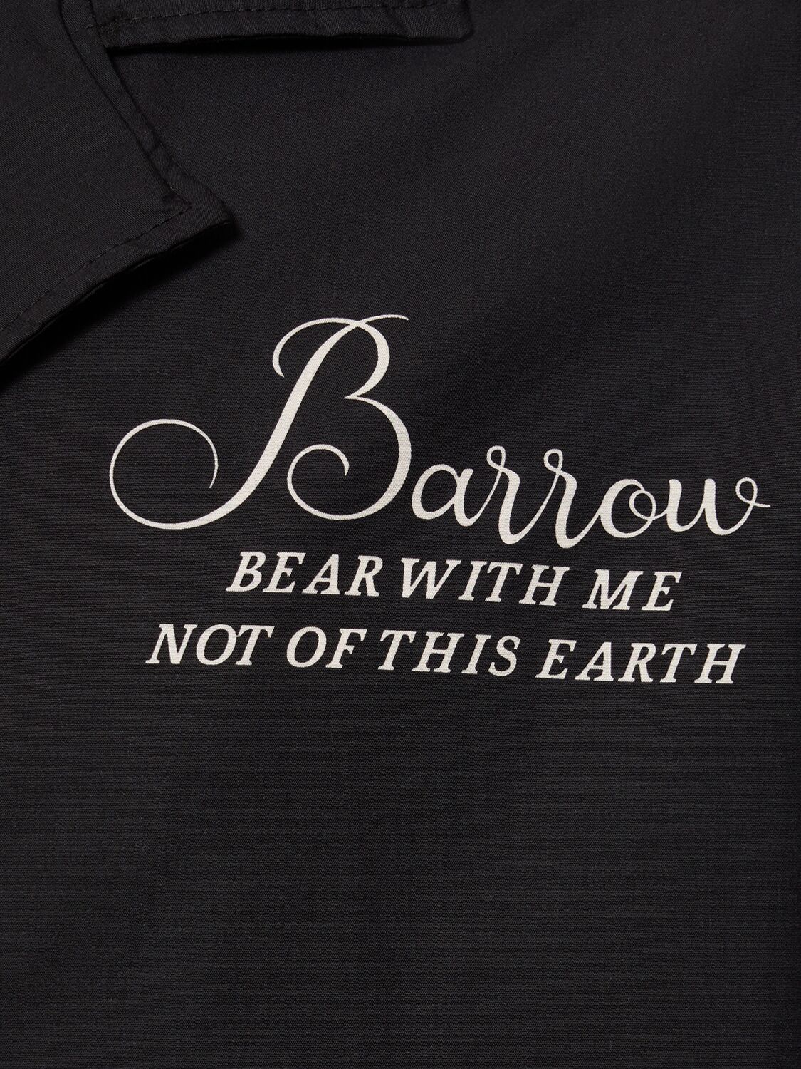 Shop Barrow Printed Poplin Short Sleeve Shirt In Black