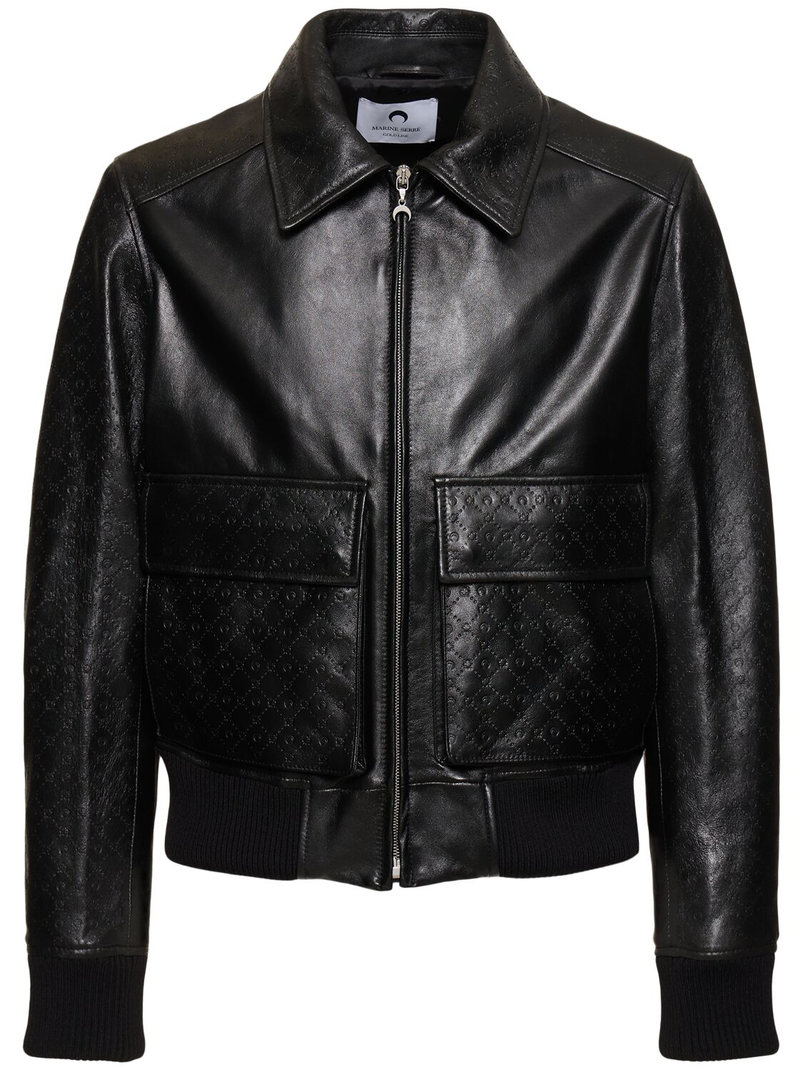 Laminated Leather Aviator Jacket