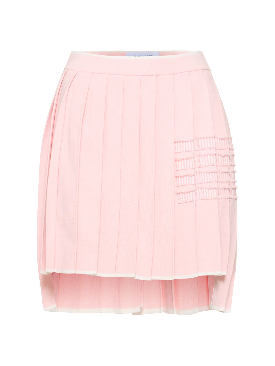 Pleated Cotton Knit Mini Skirt