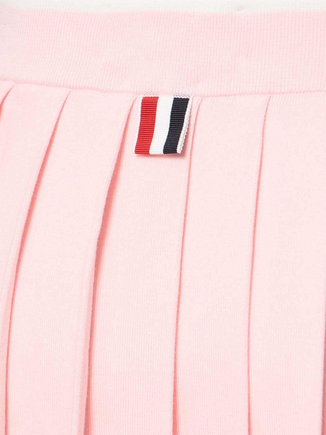 Shop Thom Browne Pleated Cotton Knit Mini Skirt In Pink