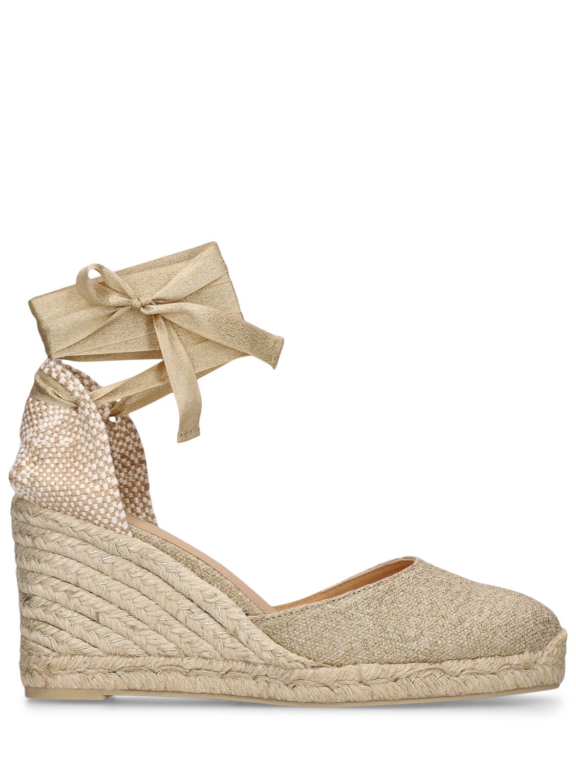 Image of 80mm Carina Glittered Canvas Wedges