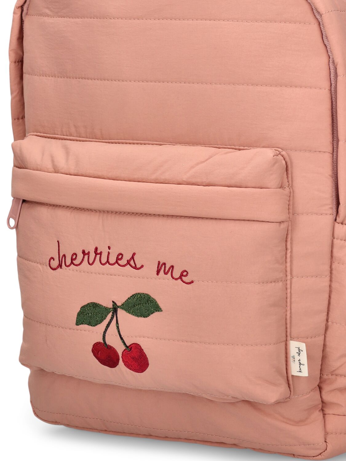 Shop Konges Sløjd Cherries Me Embroidered Nylon Backpack In Dark Pink