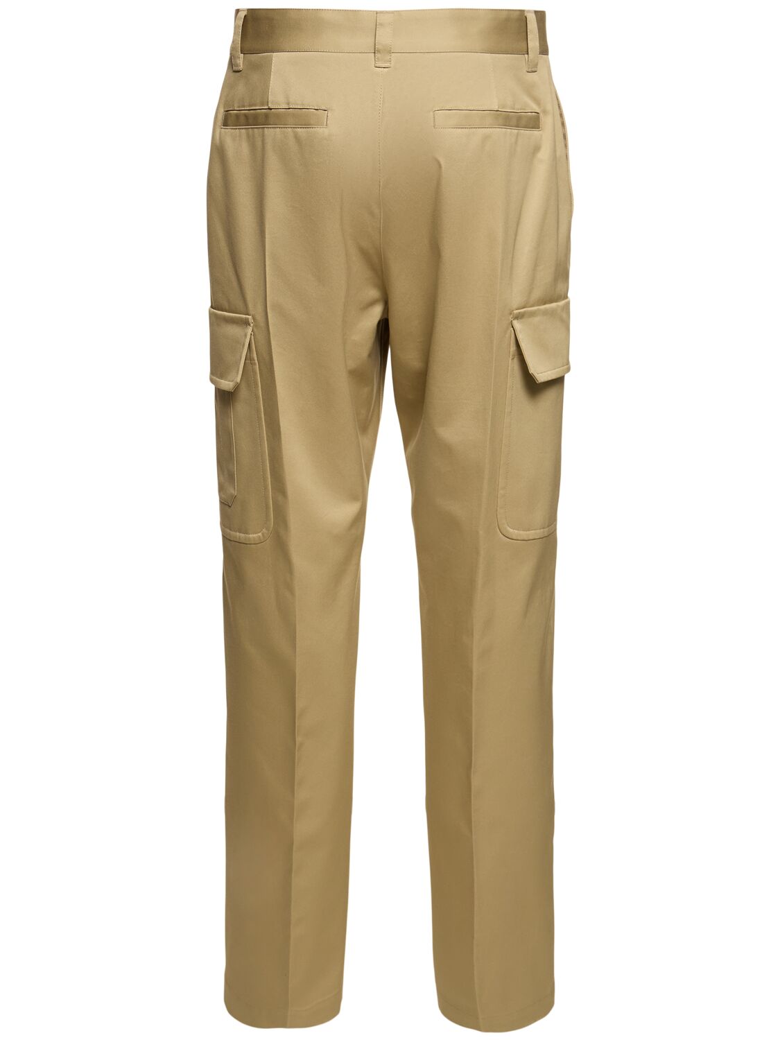 Shop Versace Cotton Gabardine Cargo Pants In Beige