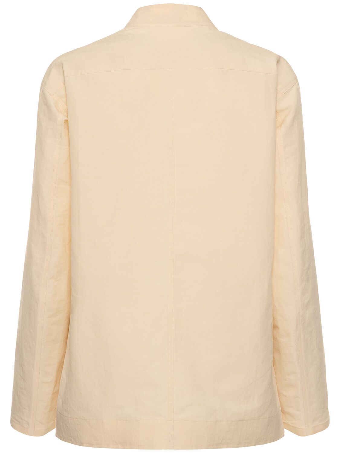 Shop Auralee Linen & Cotton Long Sleeve Shirt In Ecru