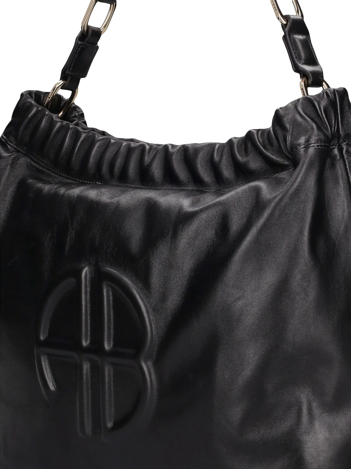Shop Anine Bing Kate Leather Shoulder Bag In Black