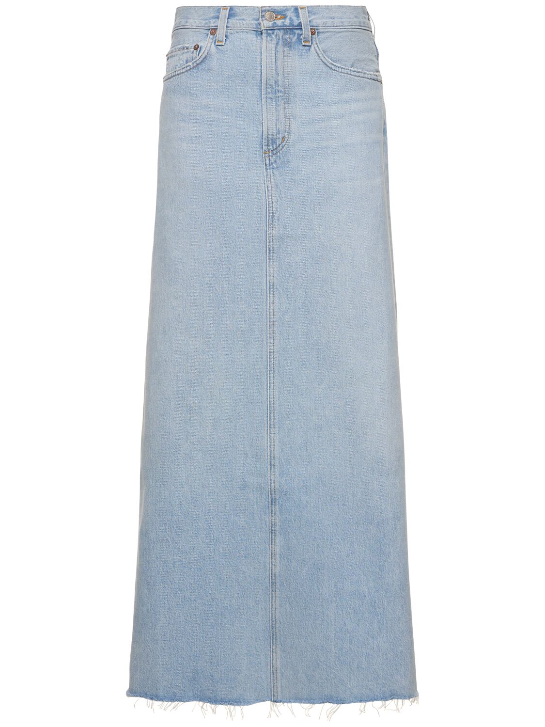 Image of Hilla Denim Cotton Long Skirt