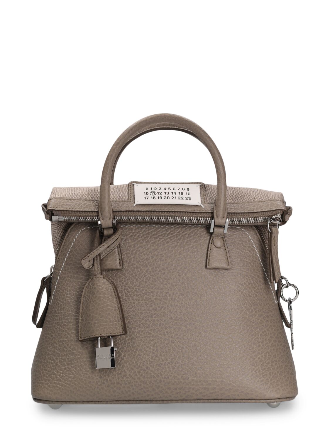 Maison Margiela Mini 5ac Grained Leather Top Handle Bag In Birdy