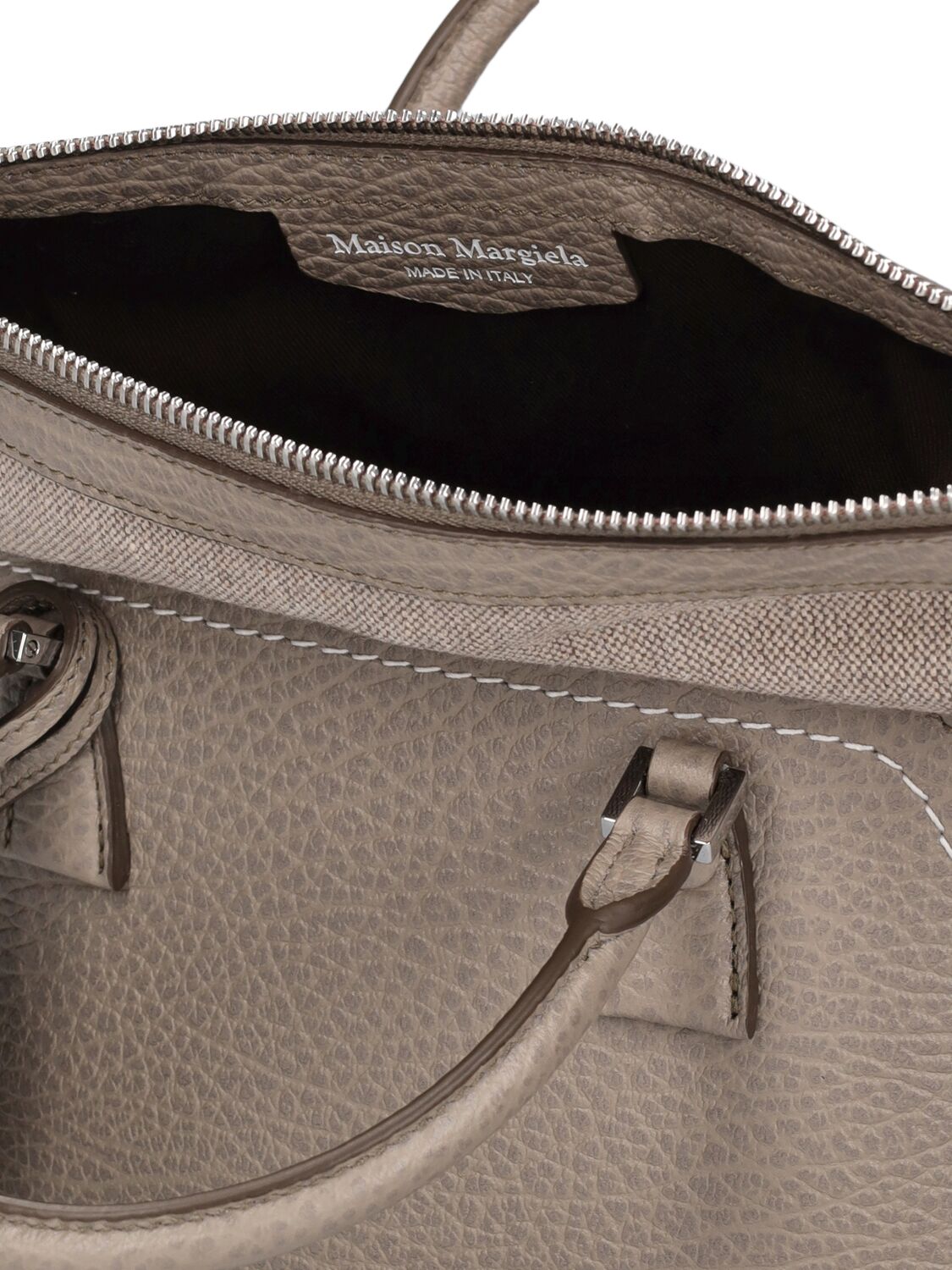 Mini 5ac Grained Leather Top Handle Bag