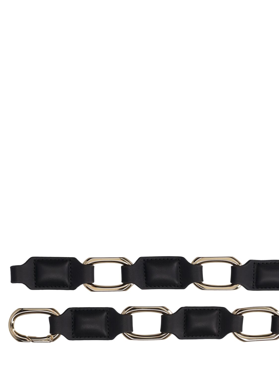 Shop Anine Bing Signature Link Leather Belt In Black