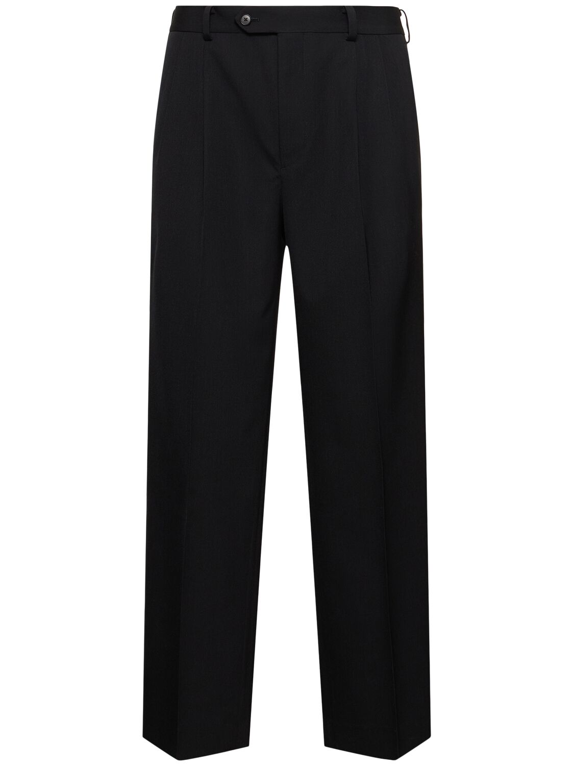 Auralee Pleated Wool-gabardine Trousers In Black
